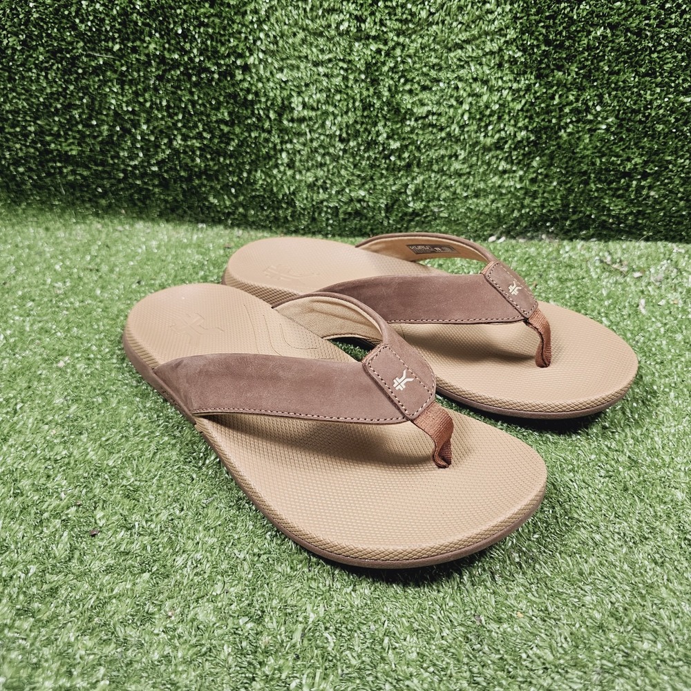Kuru Kala 2 Brown Thong Flip Flop Comfort Cushioned Sandals Womens Size 11